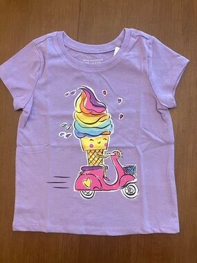 2T Girls' Lavender Ice Cream Scooter Graphic Tee